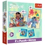 Пазл Trefl Lilo&Stitch Щасливі 2 in 1+memos (5900511935851) - зменшене зображення 1