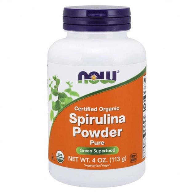Трави Now Foods Органічна Спирулина, Порошок, Organic Spirulina, 113 гр (NF2690) - зображення 1