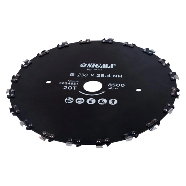 Ніж для тримера Sigma 230x25.4мм 20Т ланцюговий (5624651) - picture 3