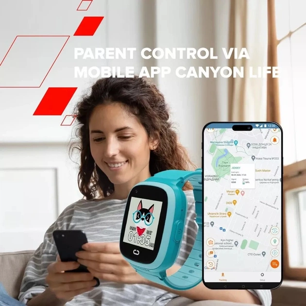 Смарт-годинник Canyon Sunny KW-48 Video 4G GPS Games Music Yellow/Green (CNE-KW48YG) - picture 12