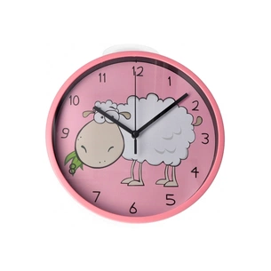 Настінний годинник Optima Little Lamb пластиковий, рожевий (O52104) зображення 1