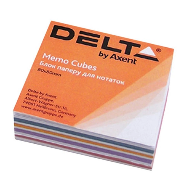 Папір для нотаток Delta by Axent "MIX" 80Х80Х20мм, glued (D8012) - зображення 1