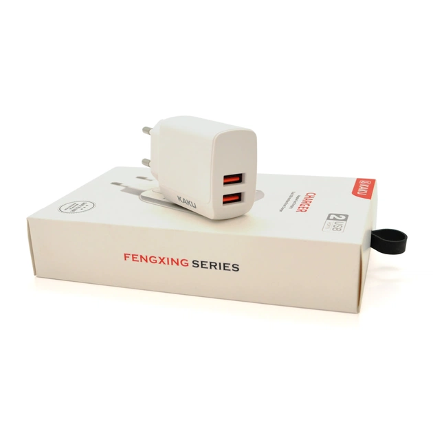 Зарядний пристрій iKAKU KSC-179 2xUSB 2.4A White (KSC-179-FENGXING) - зображення 1