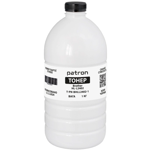 Тонер Brother HL-L2402 флакон, 1 кг Patron (PN-BHLL2402-1) - изображение 1