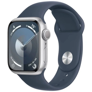 Смарт-годинник Apple Watch Series 9 GPS 45mm Silver Aluminium Case with Storm Blue Sport Band - S/M (MR9D3QP/A) зображення 1