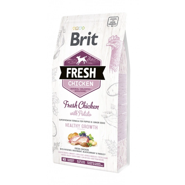 Сухой корм для собак Brit Fresh Chicken/Potato Puppy 2.5 кг (8595602530724) - изображение 1