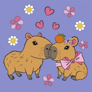 Картина по номерам Santi Капібари in Love 25х25см (955480) зображення 1