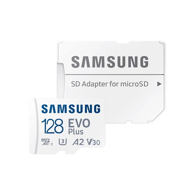 Карта пам'яті Samsung 128 GB microSDXC Class 10 UHS-I U3 V30 A2 EVO Plus+SD Adapte (MC128SA/EU) - picture 1