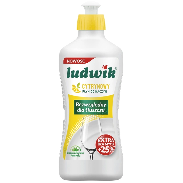 Средство для ручного мытья посуды Ludwik Лимон 450 г (5900498028850) - изображение 1