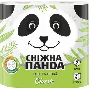 Туалетний папір Сніжна Панда Classic 2 шари 4 рулони (4823019007619) зображення 1