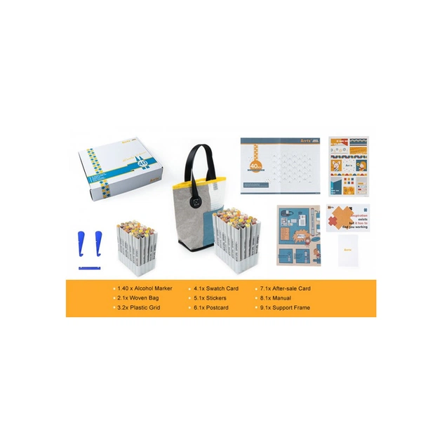 Художній маркер Arrtx Спиртові Oros ASM-03YL 40 кольорів, жовті відтінки (LC302499) - picture 5