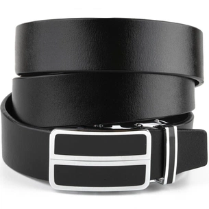 Ремінь Vintage Чоловічий з автоматичною пряжкою та чорними вставками Чорний (20281) зображення 1