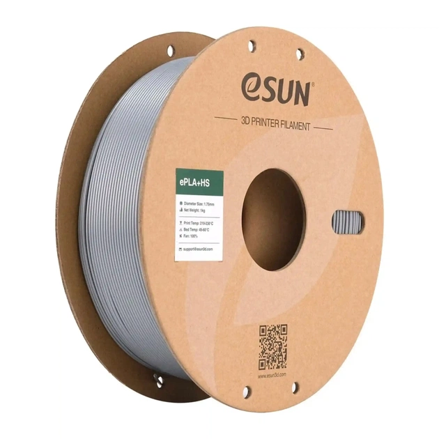 Пластик для 3D-принтера eSUN ePLA+HS, 1,75мм, 1кг, silver (EPLA+HS-P175S1) - изображение 1