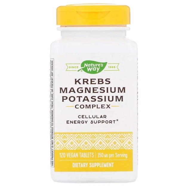 Минералы Nature's Way Цикл Кребса, Магний и Калий Хелат, Krebs Magnesium Potassium, 120 таб (EMT-07766) - изображение 1