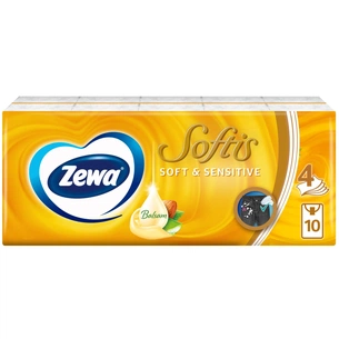 Серветки косметичні Zewa Softis Soft&Sensitive 10x9 шт. (7322540926262) зображення 1