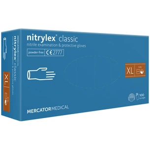 Медичні рукавички Mercator Medical Nitrylex Classic Нітрилові Неопудрені діагностичні Розмір XL Сині 100 шт. (3.1020) (5906615028796) изображение 1