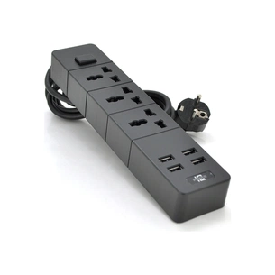 Мережевий фільтр живлення Voltronic TВ-Т08, 3 роз, 4*USB Black (ТВ-Т08-Black) зображення 1