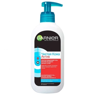 Гель для вмивання Garnier Skin Naturals Чиста шкіра Актив від прищів з вугіллям 200 мл (3600541894396) зображення 1