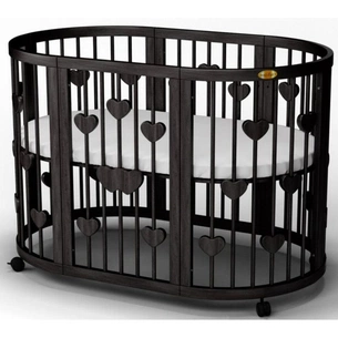 Ліжечко Ingvart SMART BED OVAL з сердечками, венге (2341401) зображення 1