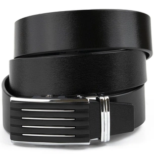 Ремінь Vintage Чоловічий з автоматичною пряжкою смужка Чорний (20301) зображення 1