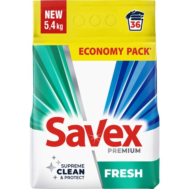 Пральний порошок Savex Premium Fresh 5.4 кг (3800024047954) - зображення 1