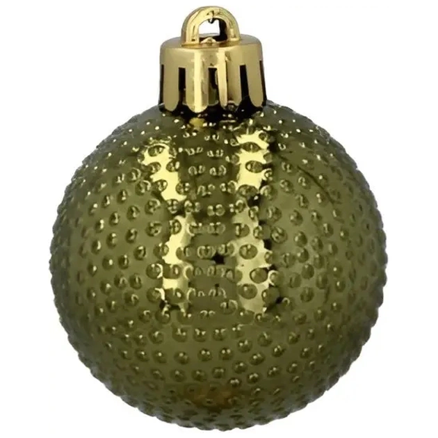 Ялинкова іграшка Chomik пластикові кульки 16 шт, 4 см, зелені і білі (5900779877351_2) - picture 6