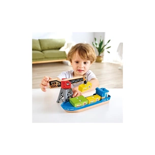 Залізниця Hape Набір для залізниці Корабель із краном (E3792) зображення 1