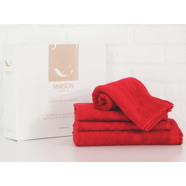 Рушник MirSon набір банний 5070 Elite SoftNess Bordo 40х70, 50х90, 70х140, (2200003975628) - изображение 1