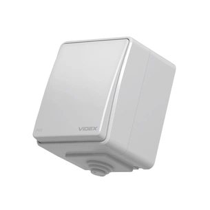 Вимикач Videx BINERA IP65 зовнішній 1кл сірий (VF-BNW11-36125) изображение 1