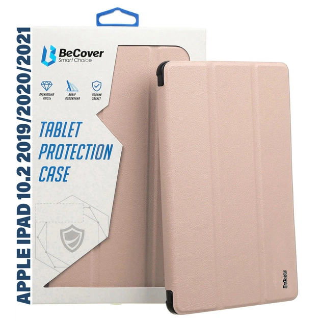 Чехол для планшета BeCover Tri Fold Hard Apple iPad 10.2 2019/2020/2021 Pink (711127) - изображение 1