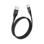 Дата кабель USB 2.0 AM to USB-C 1.2m 3A nylon aluminum with light indicator U93 black HOCO (6931474732170) - зменшене зображення 2