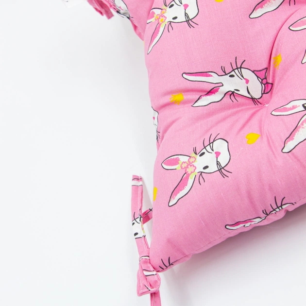 Подушка на стілець MirSon Бязь Принт 17-0528 Bunnies pink 50х50 см (2200006276852) - зображення 3