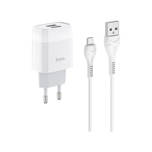 Зарядний пристрій HOCO C73A Glorious 2xUSB + cable Micro 5P 12W White (6931474713063) зображення 1