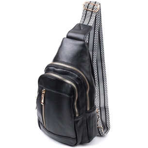 Сумка Vintage Слінг жіноча з екошкіри Чорна (22748) зображення 1