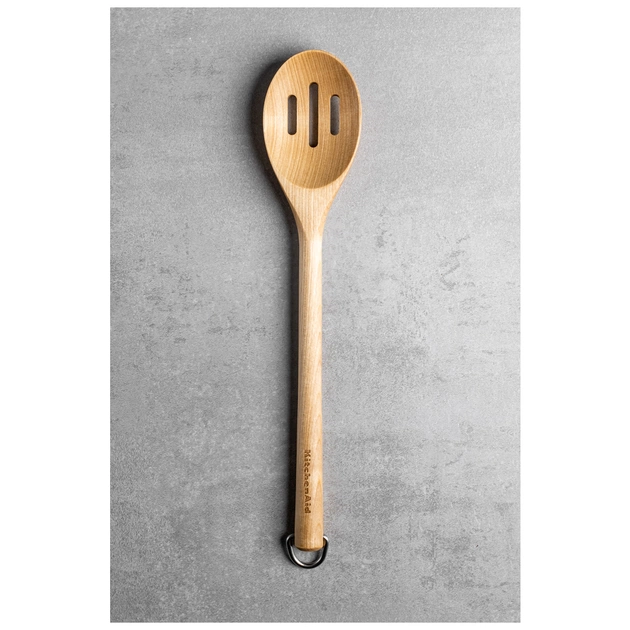 Ложка кухарська KitchenAid Coreline для сервіровки з прорізами, 34 см, береза (KQR704OHE) - picture 5
