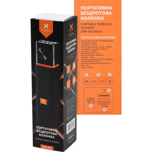 Акустическая система Vinga SPB-010 Black - изображение 6
