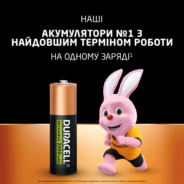 Акумулятор Duracell AA HR6 2500mAh * 4 (5000394057203 / 5007308) - picture 3