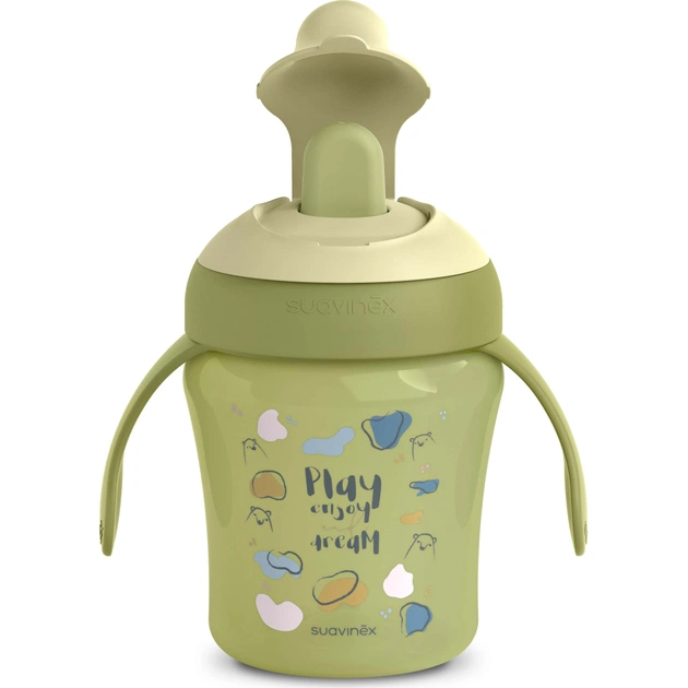 Поїльник-непроливайка Suavinex Bear Family чашка з носиком, 200 мл,+6 міс. зелена (402643) - picture 3