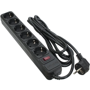 Мережевий фільтр живлення Patron 3.0 m3*1mm2 (SP-1063) 6 розеток BLACK (EXT-PN-SP-1063) зображення 1