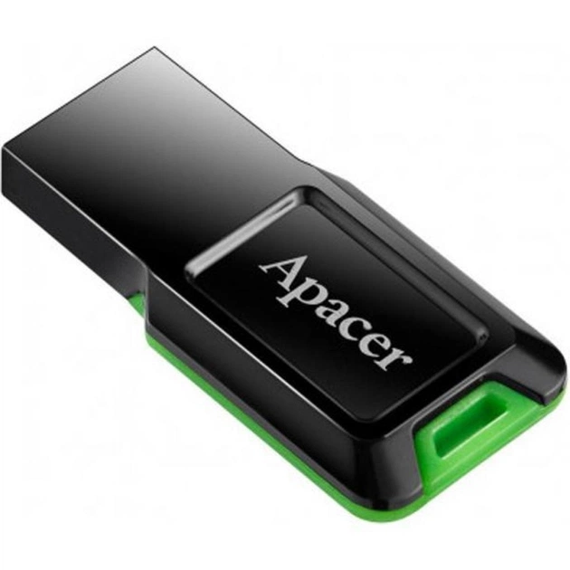 USB флеш накопичувач Apacer 32GB AH132 Black-Green RP USB 2.0 (AP32GAH132B-1) - изображение 1