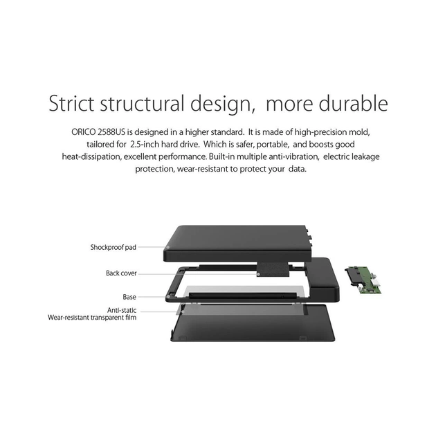 Кишеня зовнішня Orico HDD 2588US3-V1-BK-BP (HC380374) - picture 8