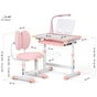 Парта зі стільцем Evo-kids (стол+стул+полка+лампа) Pink (BD-20 PN) - зменшене зображення 2