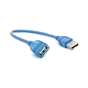 Дата кабель USB 2.0 AM/AF 0.3m blue transparent Voltronic (YT-AM/AF-0,3TBL) - уменьшенное изображение 1