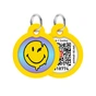 Адресник для тварин WAUDOG Smart ID з QR паспортом "Смайли на блакитному", коло 30 мм (230-0182) - уменьшенное изображение 1