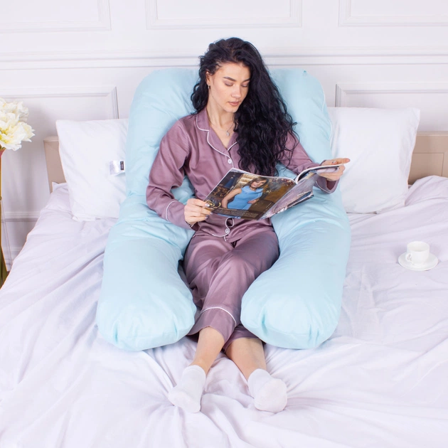 Подушка MirSon для вагітних та відпочинку Eco Line №8013 U-подібна Blue (2200006178378) - picture 6