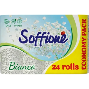 Туалетний папір Soffione Bianco 3 шари 24 рулони (4820003836606) зображення 1