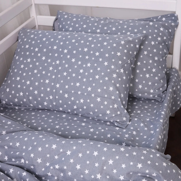 Постельное белье MirSon 012 Grey Stars Фланель 175х210 Двуспальный (2200009653124) - изображение 3