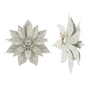 Ялинкова іграшка House Of Seasons Квітка декоративна на кліпсі срібляста H&S 10 см 3 шт (8720362230816) - preview 2