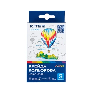 Крейда Kite кольорова Jumbo Classic, 3 кольори (K-077) зображення 1