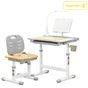 Парта зі стільцем Evo-kids (стіл+стілець+полиця+лампа) Gray (Evo-17 G Ergo) - зменшене зображення 3